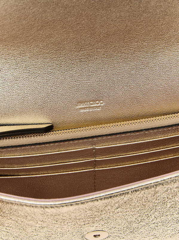 Gold lamb leather clutch bag-null