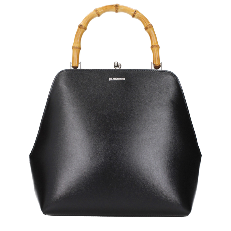 Black leather handbag-null