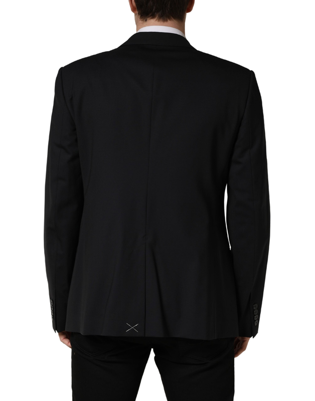 Blue single breasted 2 button suit jacket-null