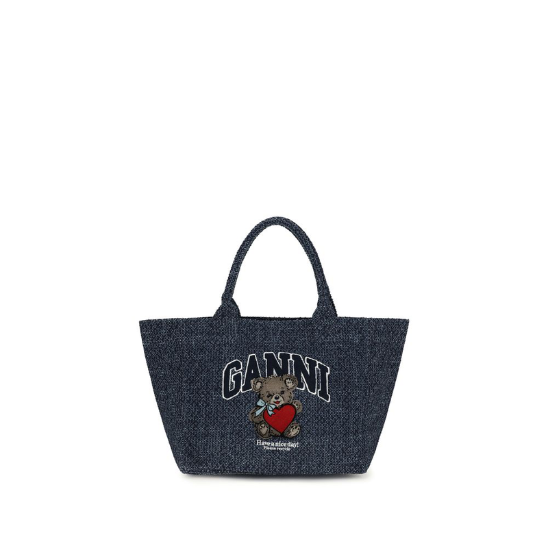 Blue cotton shoulder bag-null