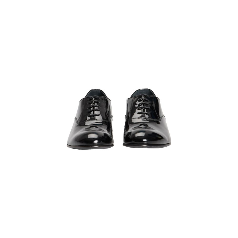 Black leather men shoe-null
