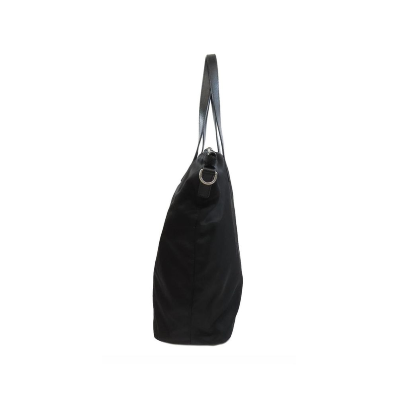 Black nylon tote bag-null