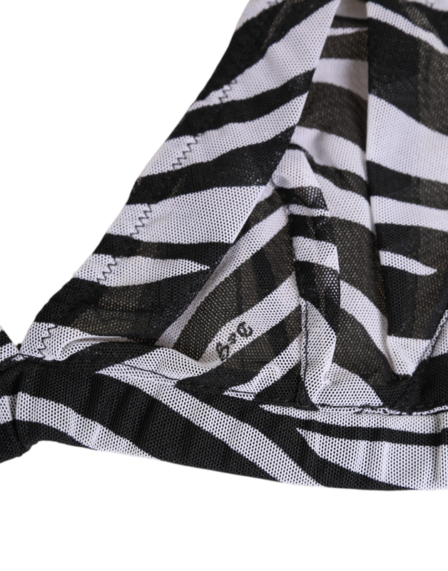 Black white zebra print sheer mesh bralette underwear-null