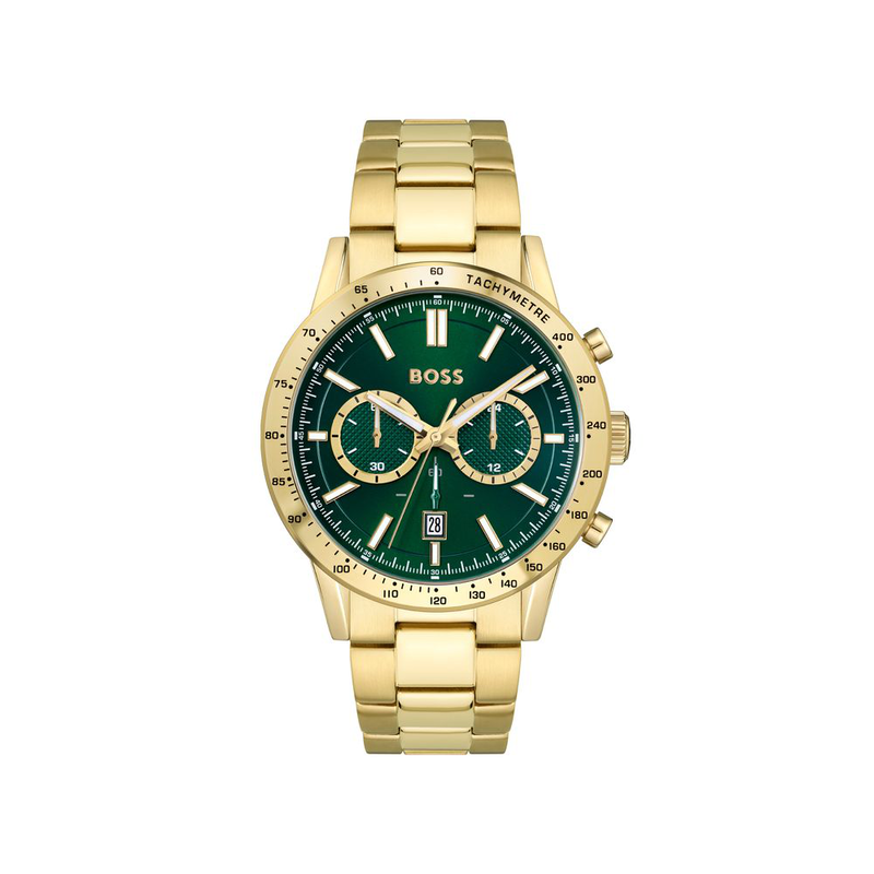 Gold stainless steel dress watch-null