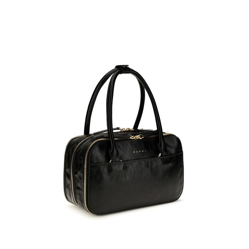 Black calf leather bos taurus handbag-null