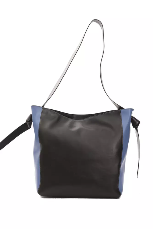 Black leather women shoulder bag-null
