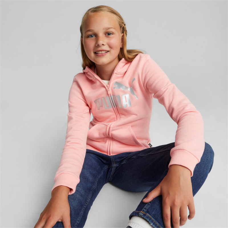 Puma ess+ logo full-zip hoodie fl g-null