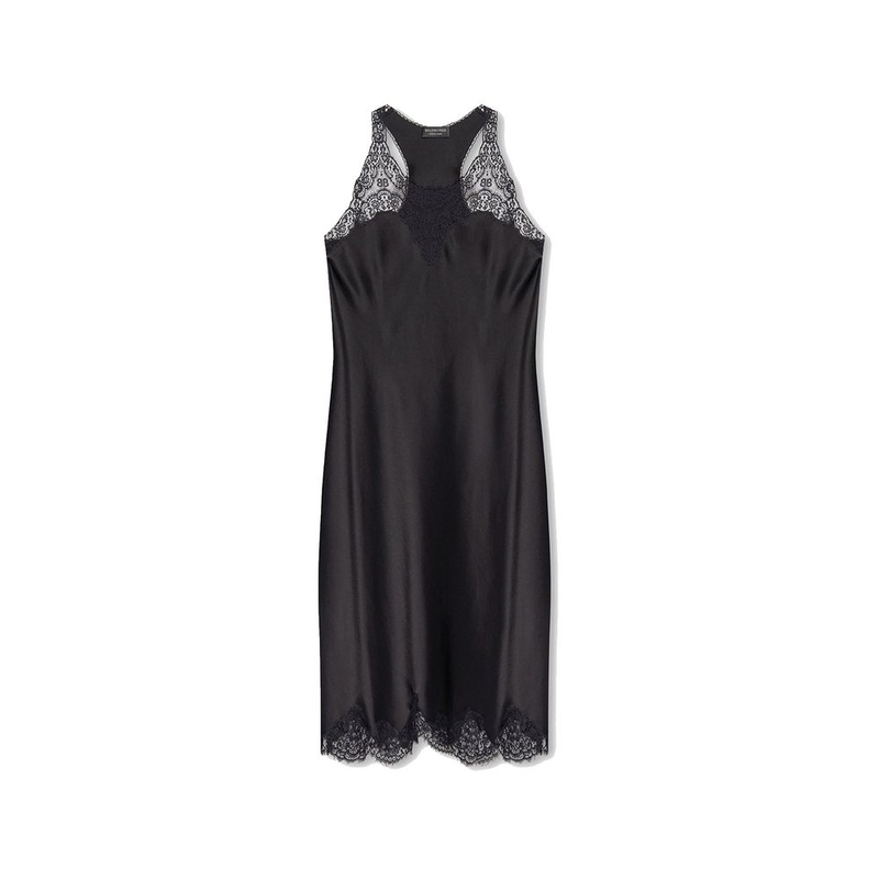 Black acetate casual dress-null