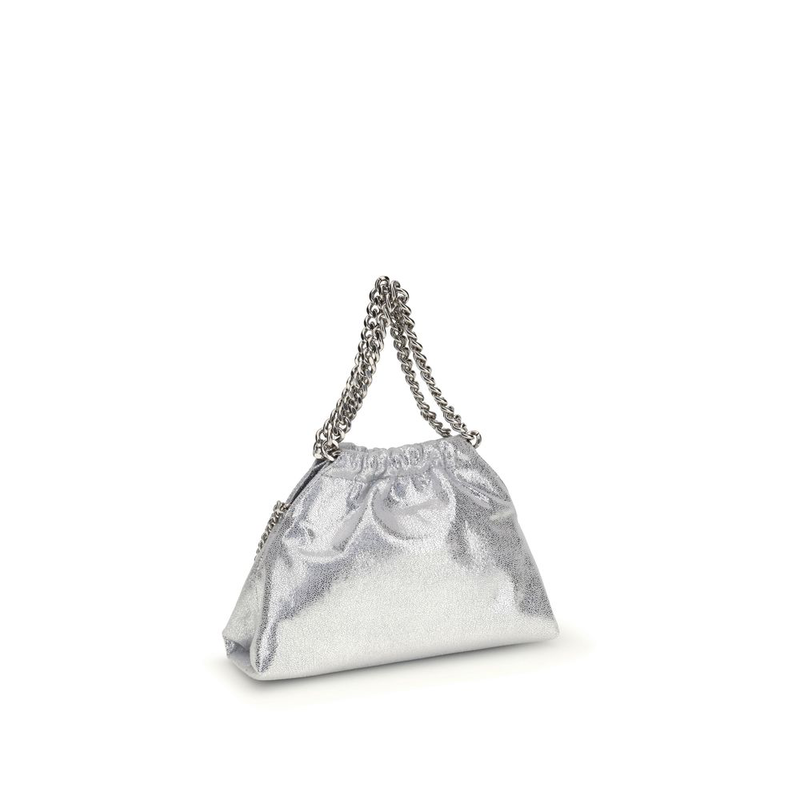 Silver polyester shoulder bag-null