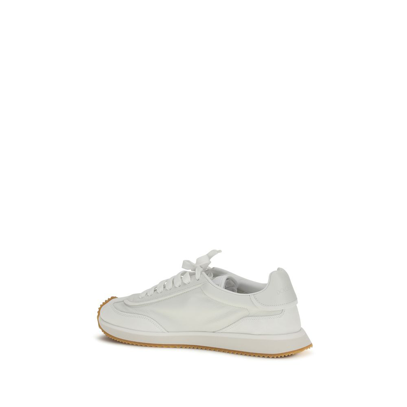 White calf leather bos taurus athletic sneakers-null