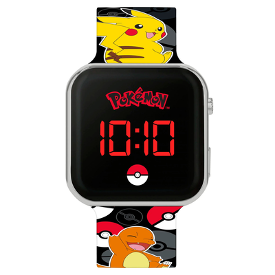Pokémon kids digital printed black silicone strap watch, , medium