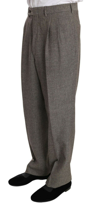 Brown wool regular single  breasted suit-null