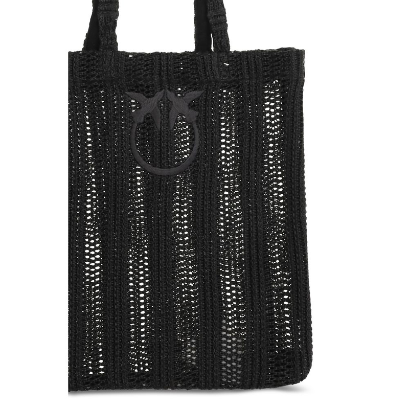 Black raffia shoulder bag-null