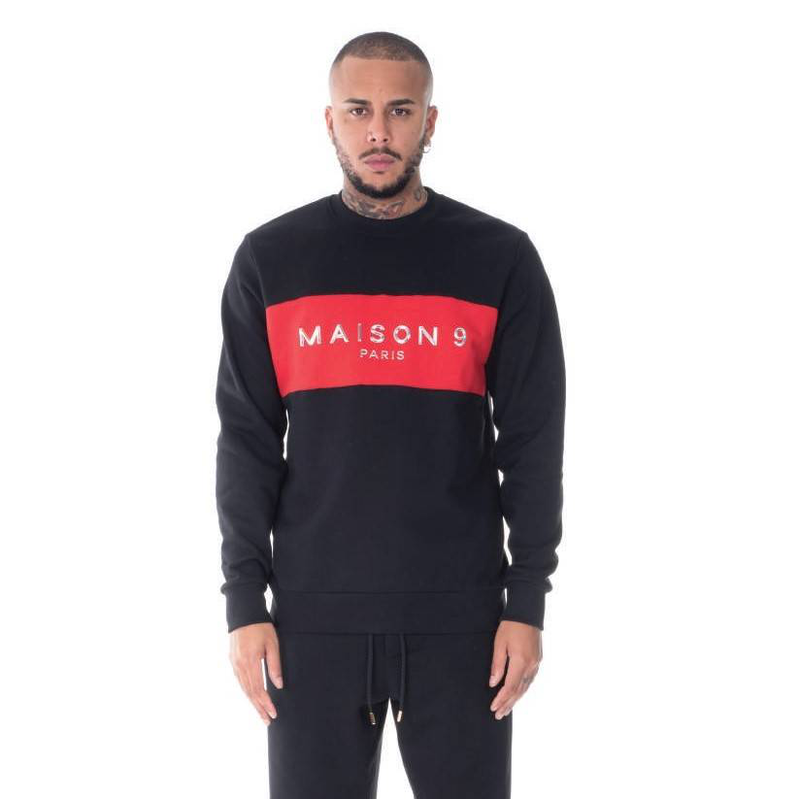 Maison 9 paris colourblock crew sweater-null