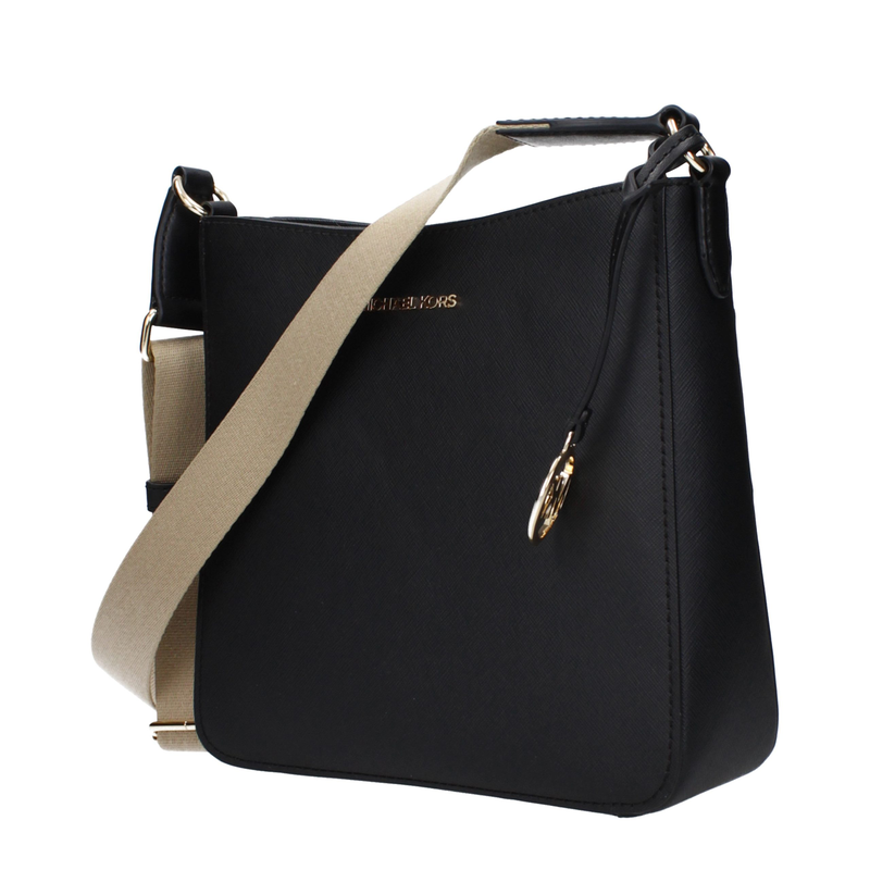 Black leather crossbody bag-null