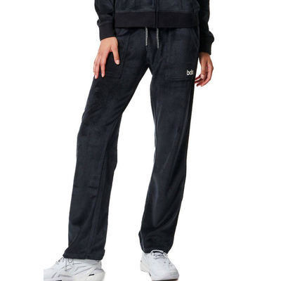 Women's basic velour pants, Black, medium