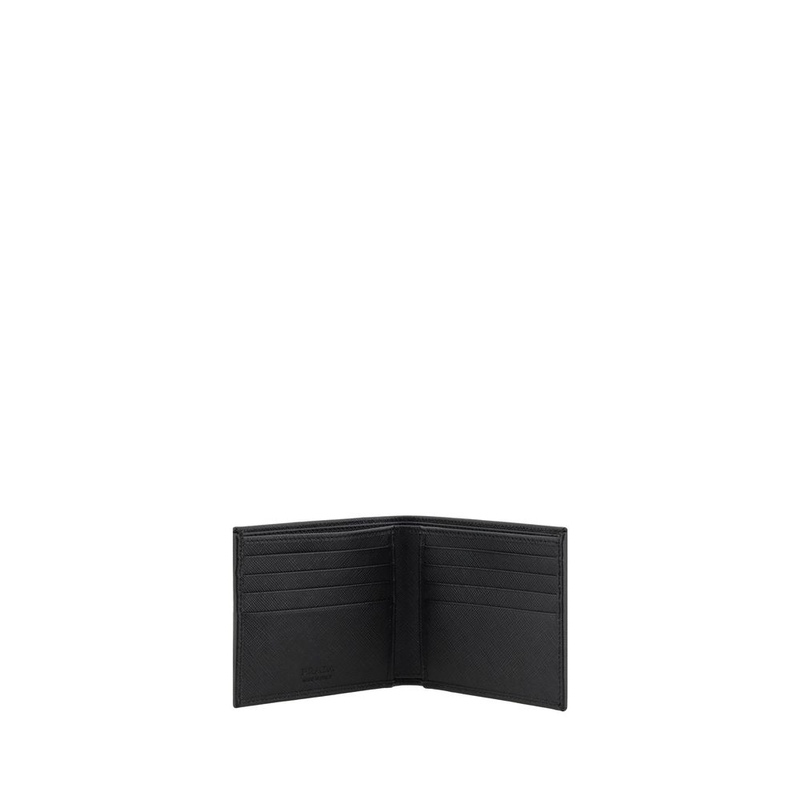Black recycled polyamide wallet-null