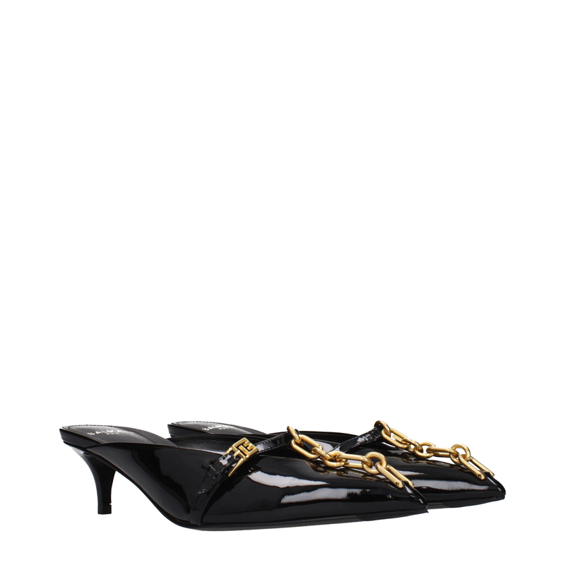 Black leather platform sandals-null
