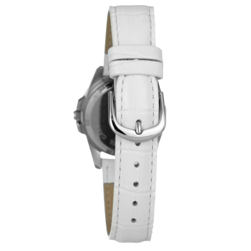 Black leather dress watch-null