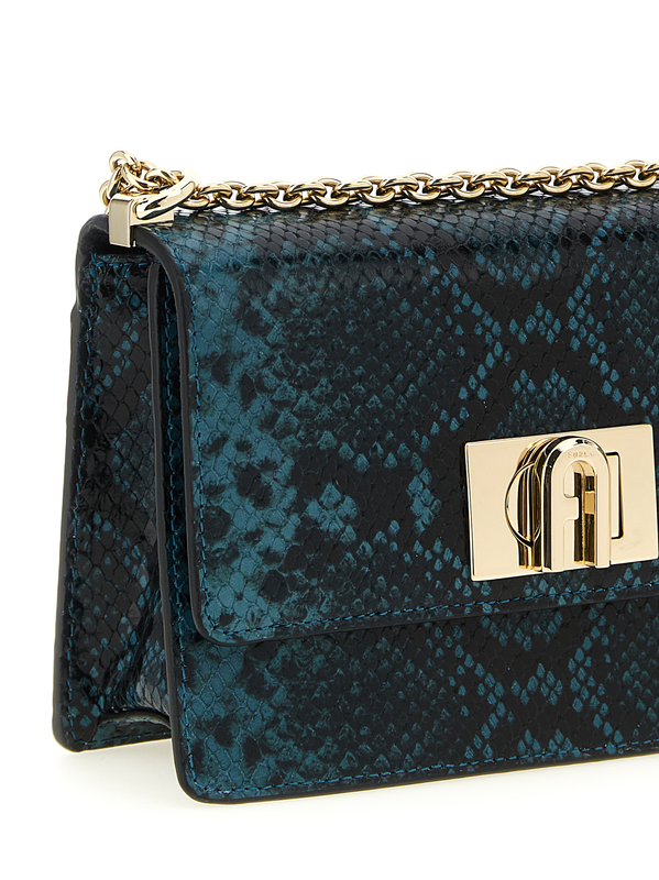 Blue goatskin crossbody bag-null