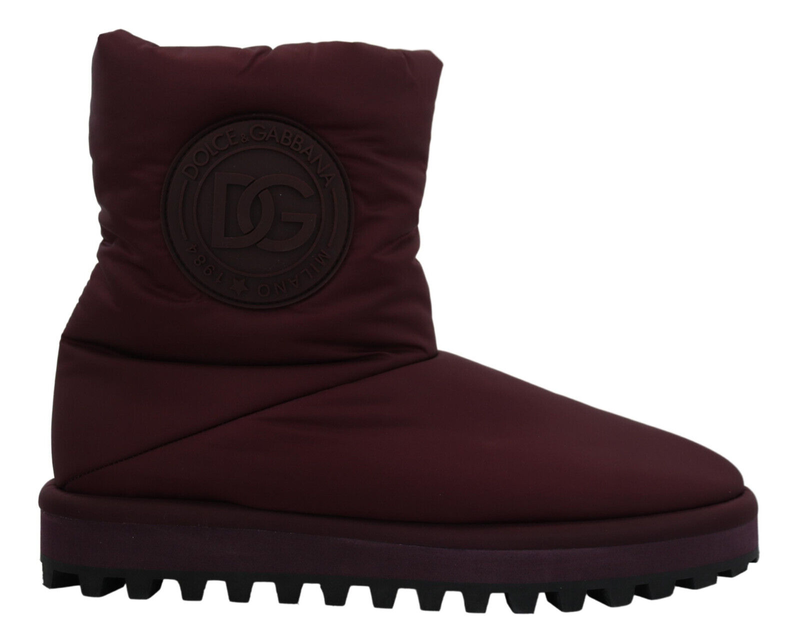 Bordeaux nylon boots padded mid shoes-null