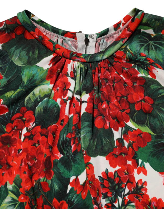Multicolor floral short portofino dress-null