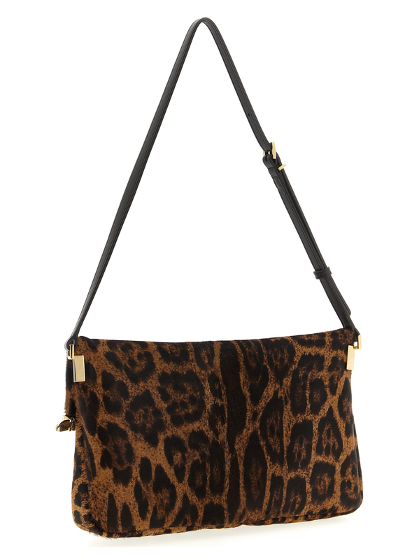 Brown calfskin shoulder bag-null