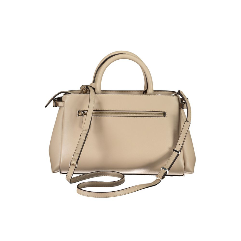 Beige polyurethane women handbag-null
