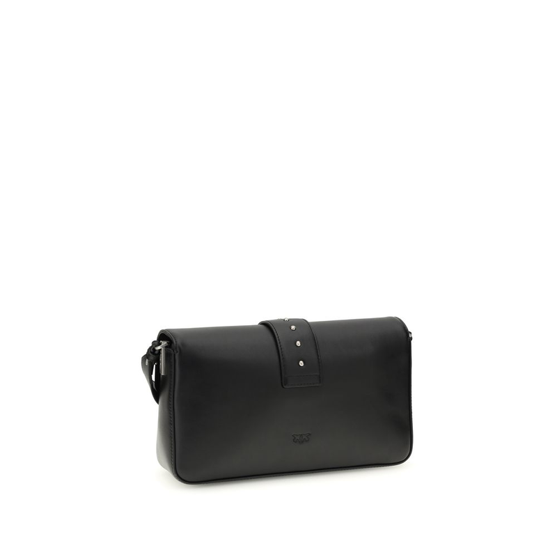Black leather shoulder bag-null