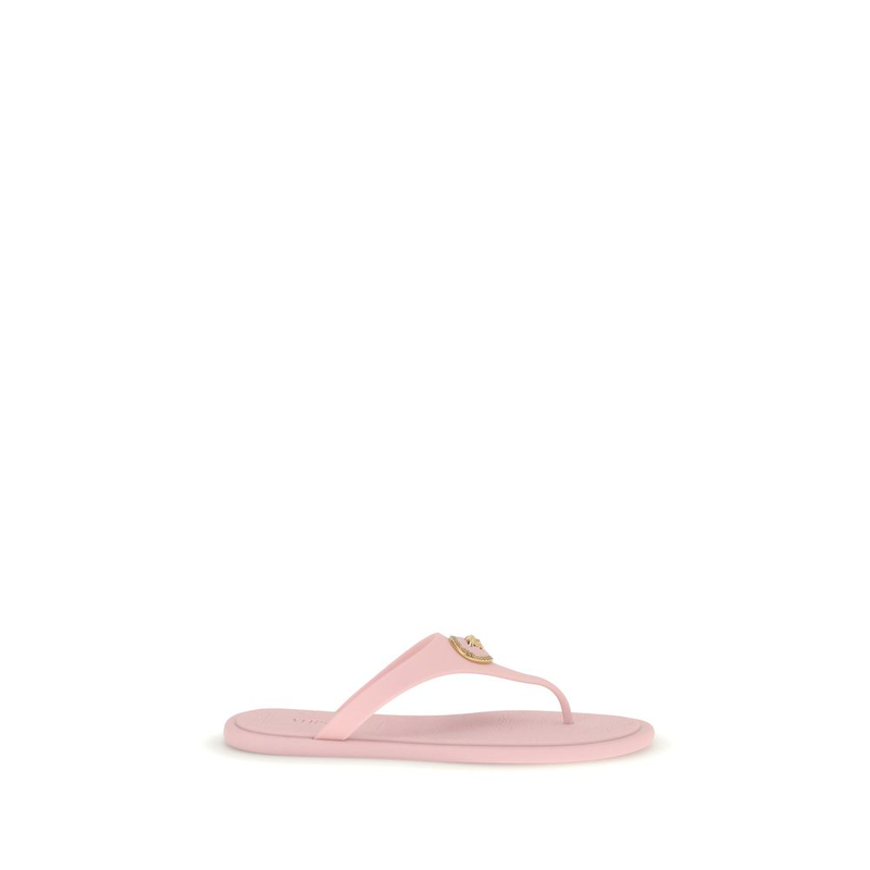 Multicolor rubber flip-flop sandals-null