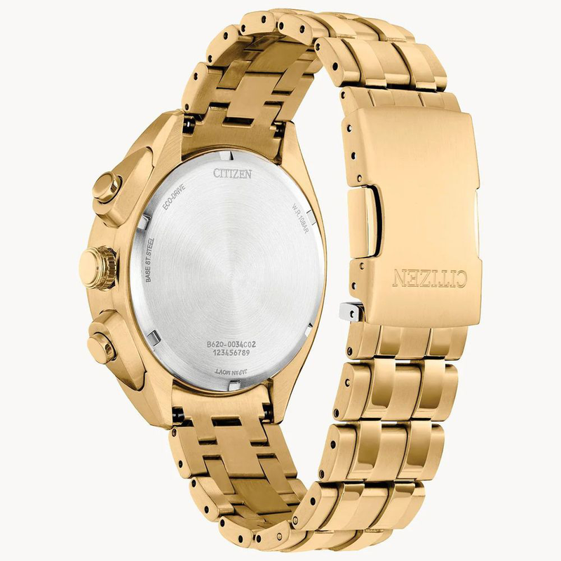 Gold stainless steel sport watch-null
