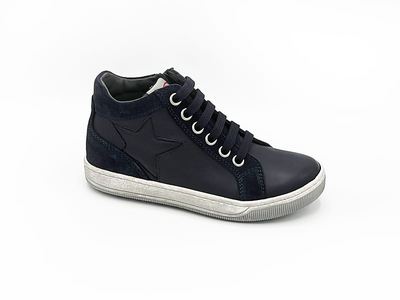 Naturino clay star zip ankle sneaker with star inlay, blue nat39n