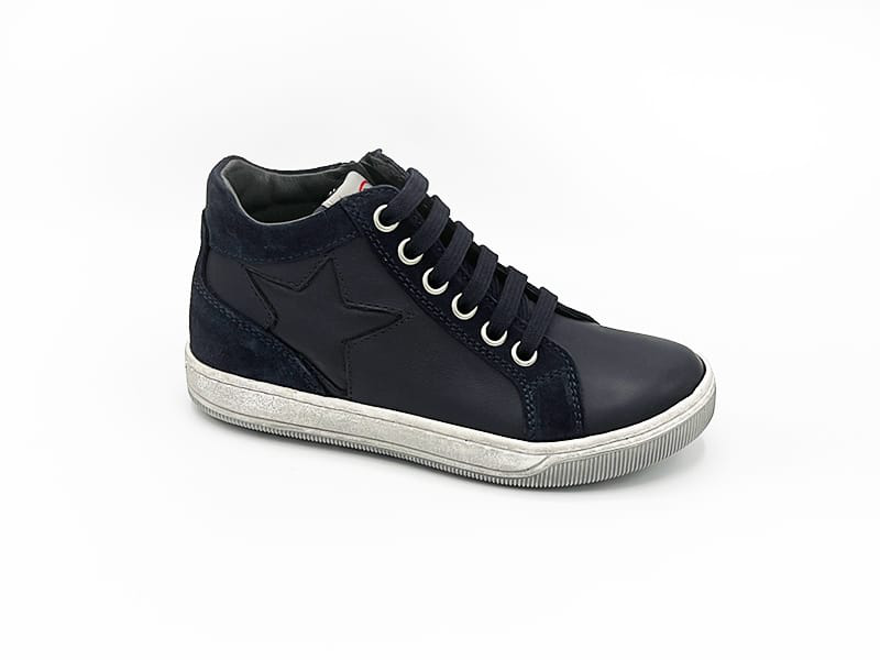 Naturino clay star zip ankle sneaker with star inlay, blue nat39n image number null