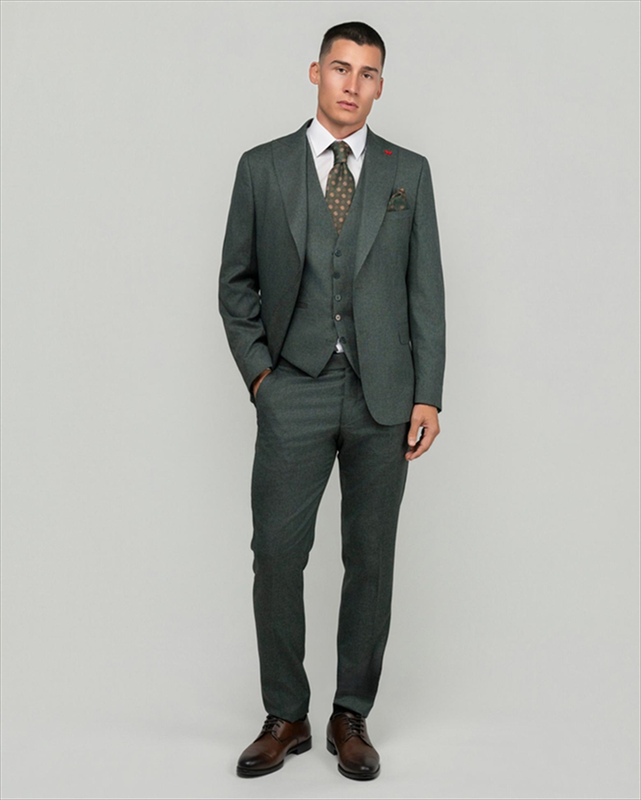 Dezign 3piece slim fit suit in patterned-null