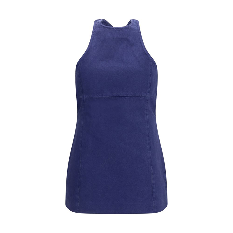 Blue cotton casual dress-null