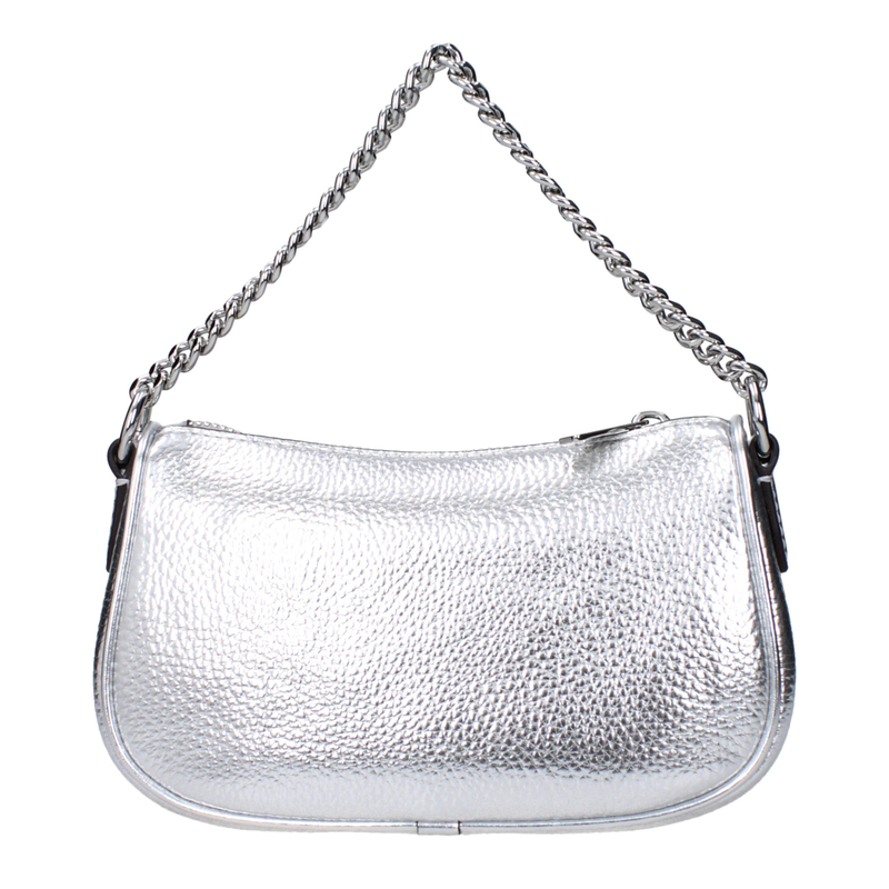 Gray leather handbag-null