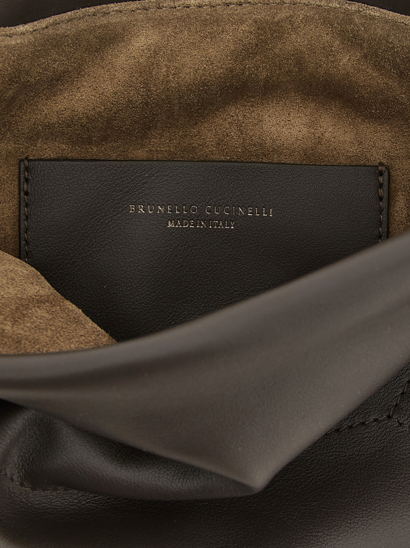 Brown calfskin clutch bag-null