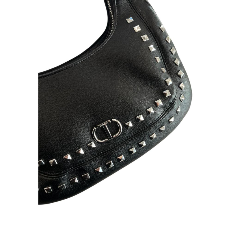 Black pu women shoulder bag-null