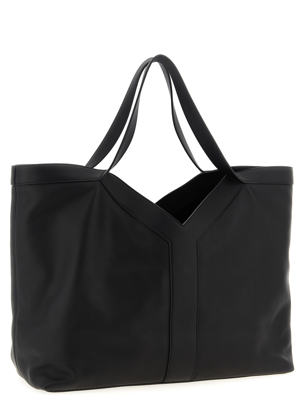 Black calfskin tote bag-null