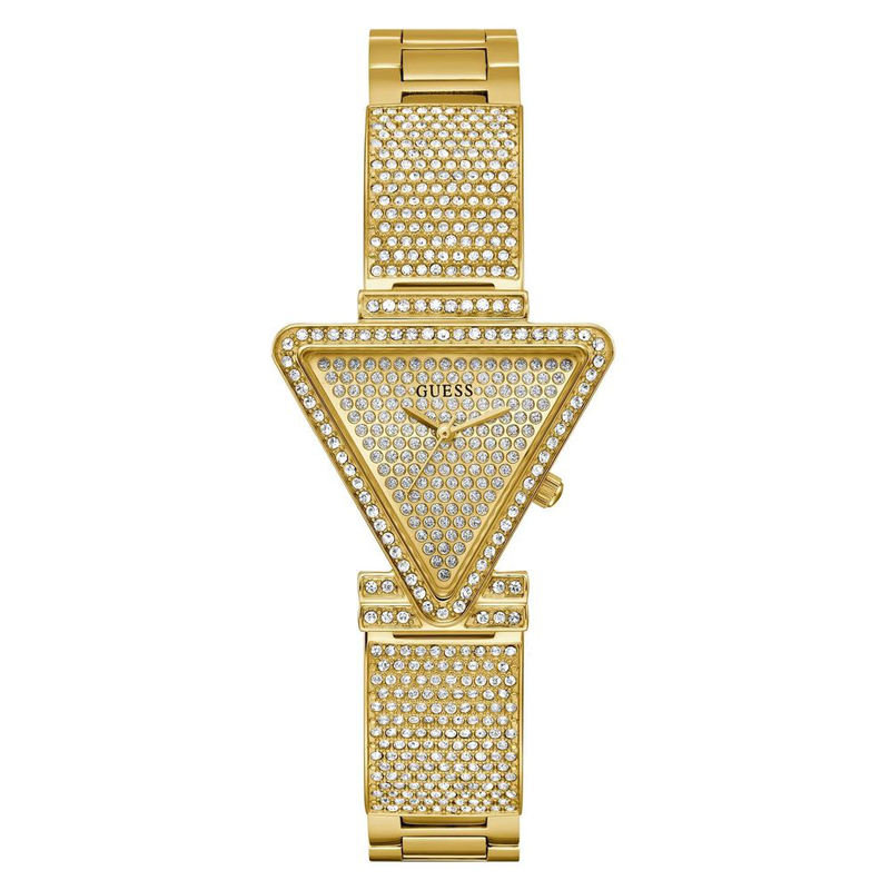 Gold stainless steel dress watch-null