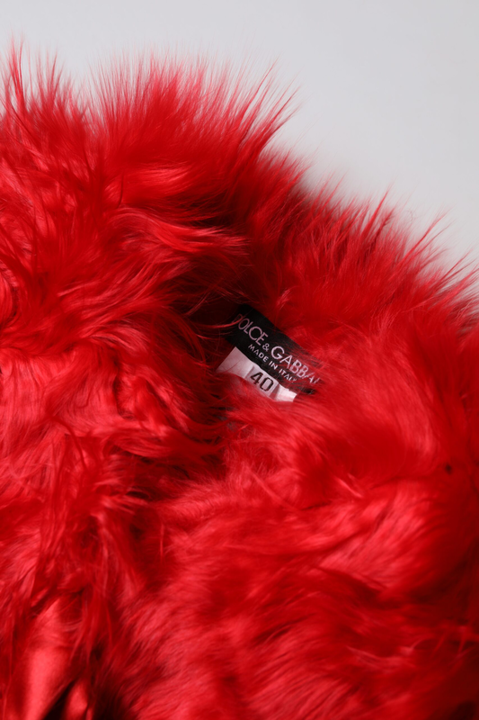 Red alpaca fur women neck warmer winter scarf-null