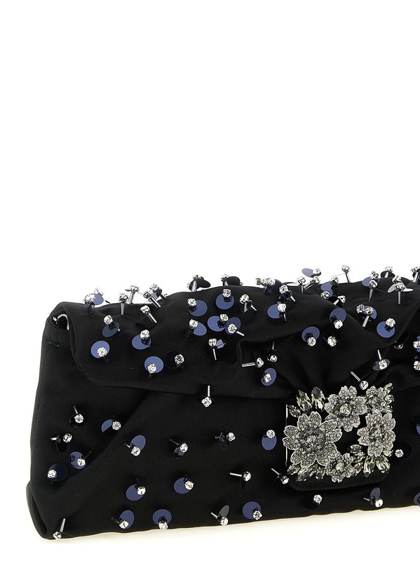 Black viscose clutch bag-null