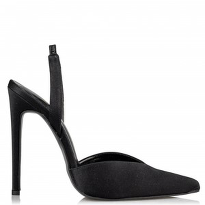 Satin slingback pumps - black-null