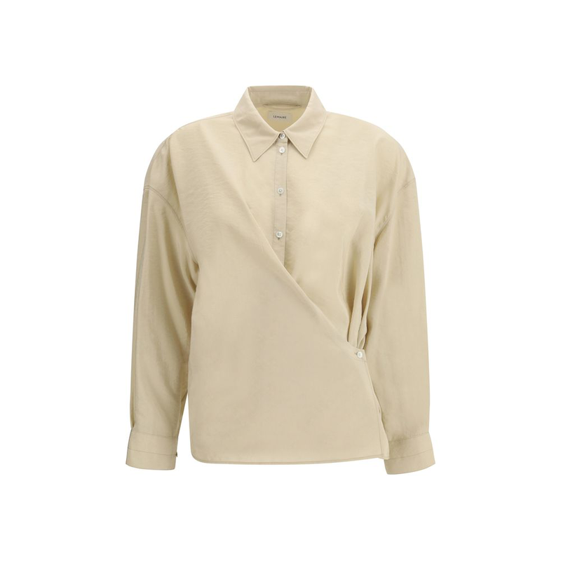 Beige silk dress shirt-null