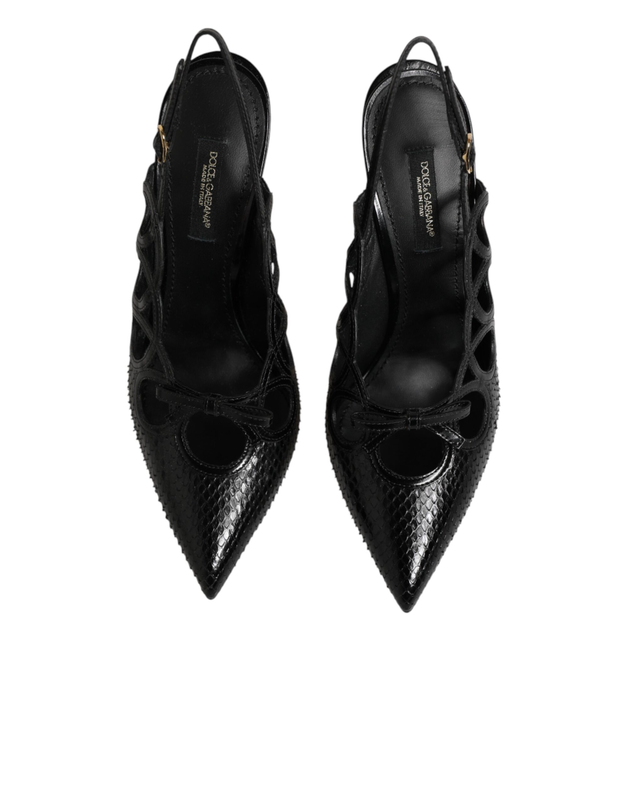 Leather high heels slingback shoes-null