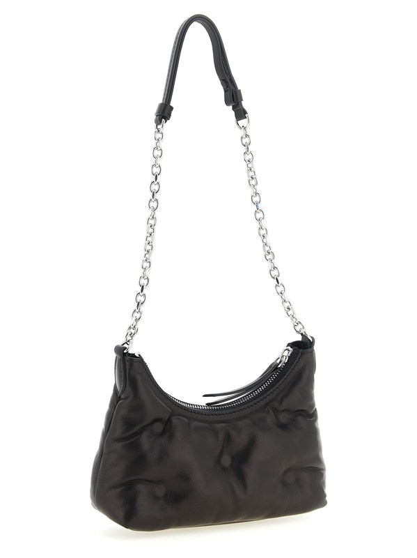 Black lamb leather crossbody bag-null