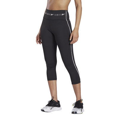 Reebok women les mills® high-rise 3/4 tights (ge1006), Black/black, medium