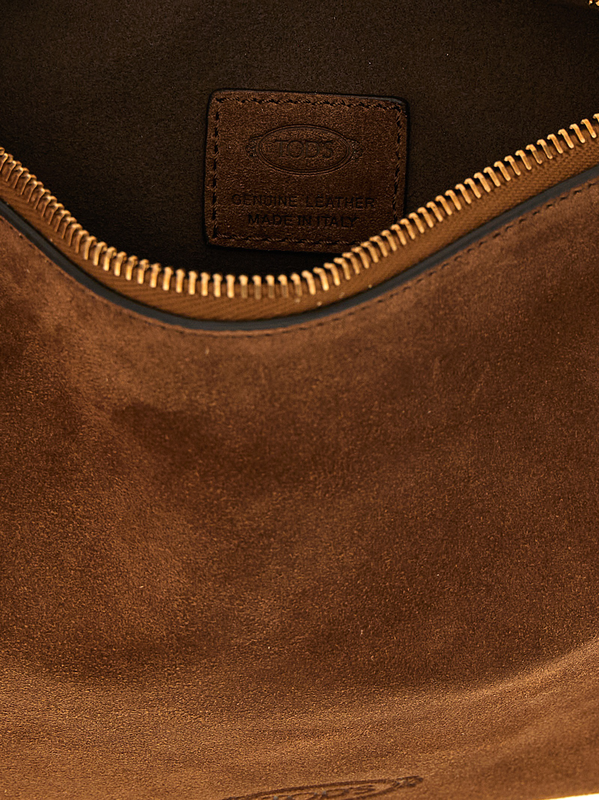 Brown calfskin shoulder bag-null