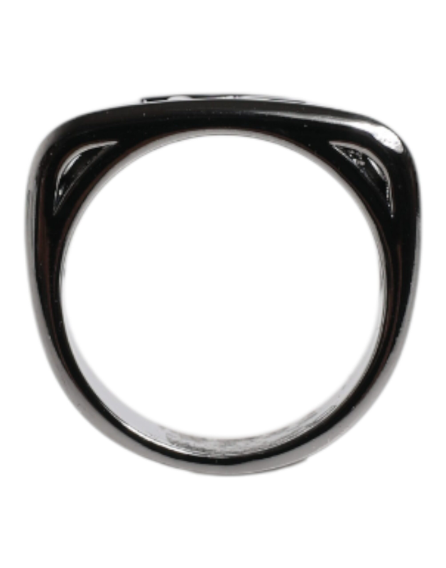 Silver tone brass anello dg logo ring-null
