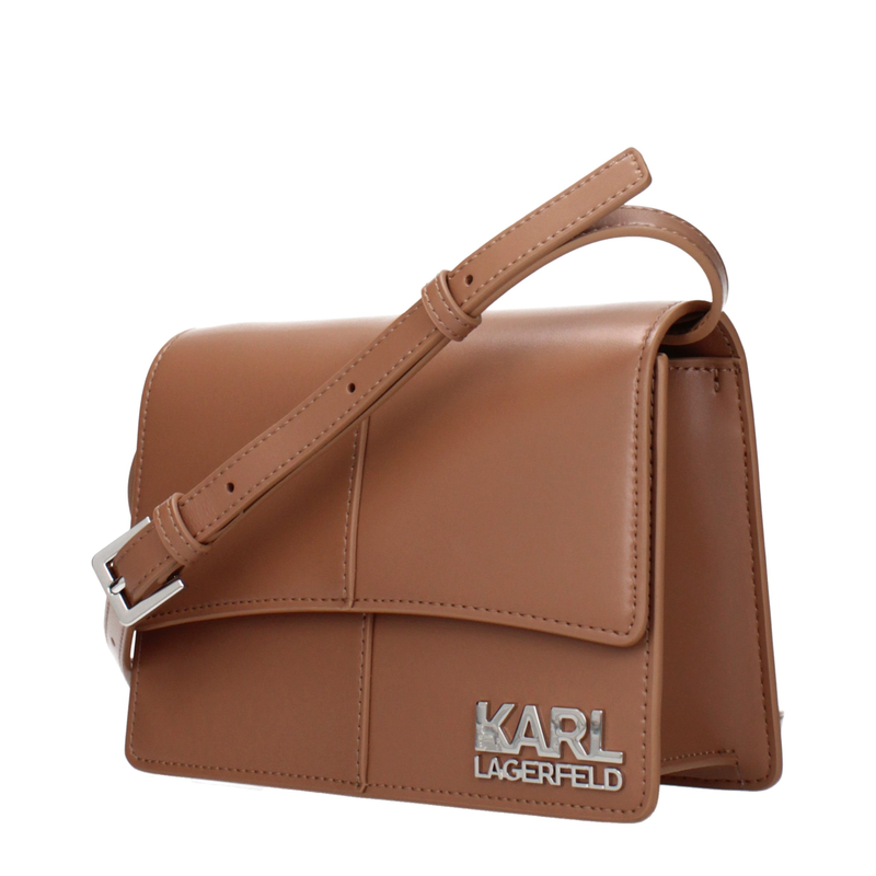Brown polyethylene crossbody bag-null